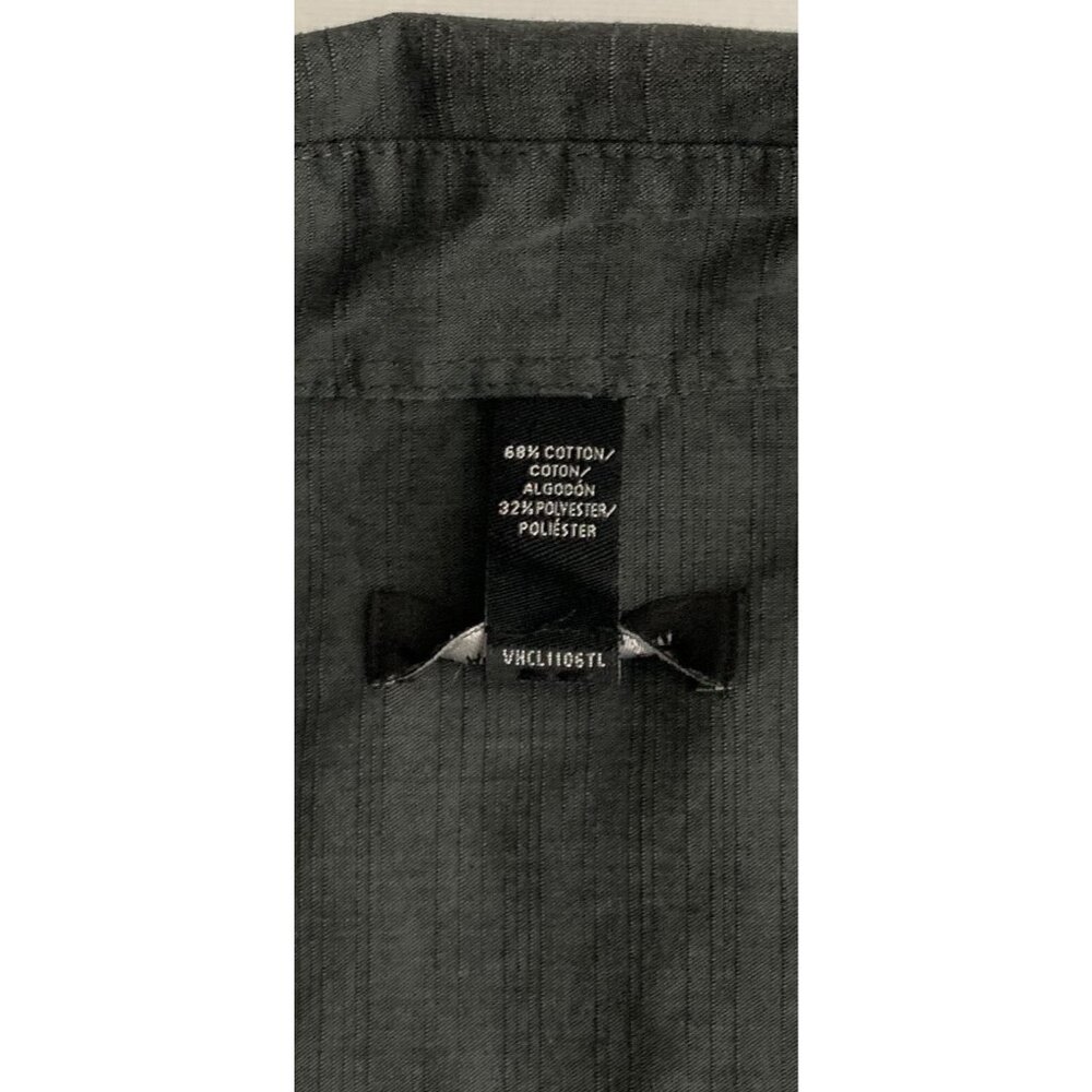 Van Heusen Mens Short Sleeve Button-Up Shirt L/G 16-16.5 Gray Striped - Picture 7 of 9